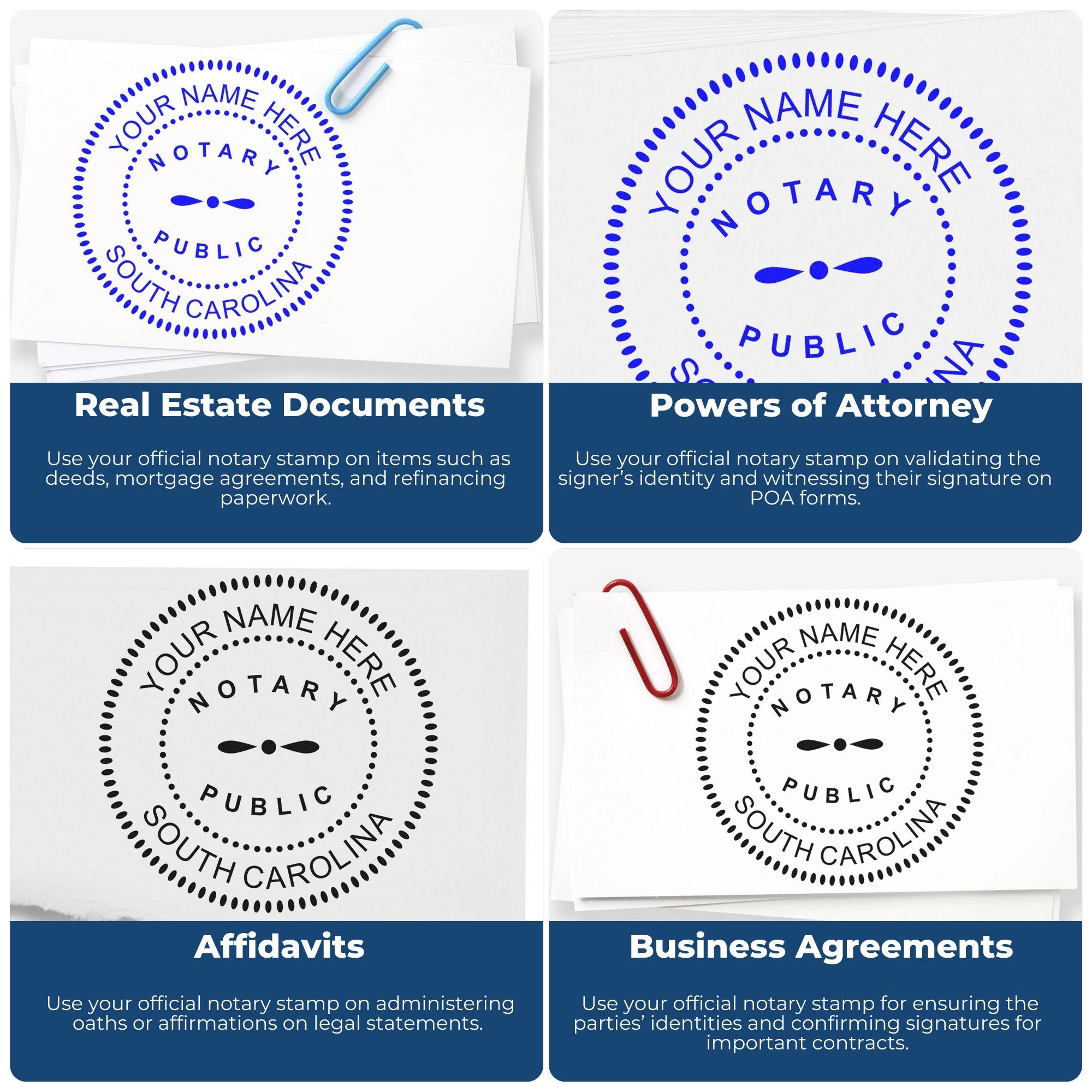 SC Notary Stamp and Seal, Hybrid Seal with Round Self-Inking Notary Stamp