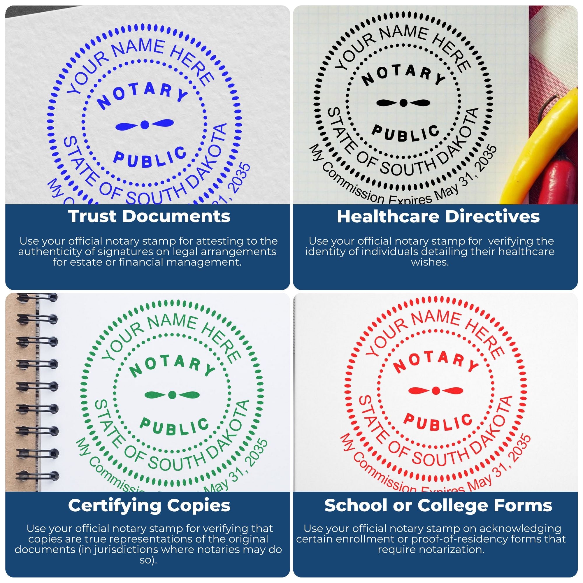 SD Notary Seal and Stamp with Hybrid Notary Seal and Round Notary Stamp