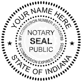 Indiana Round Notary Stamp Imprint Example