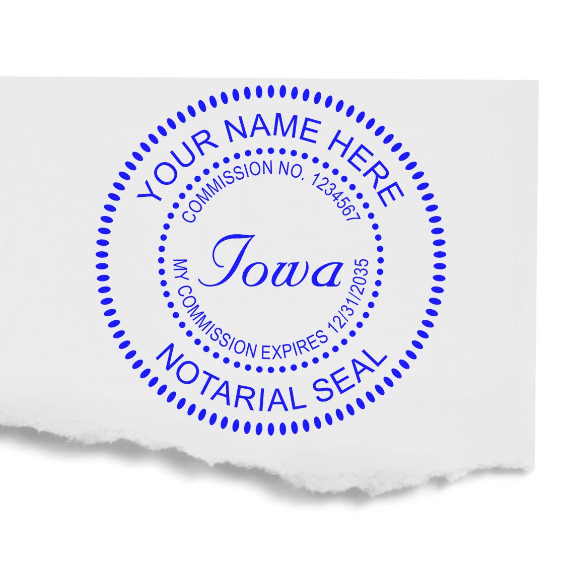 Iowa Hybrid Notary Seal and IA Round Notary Stamp