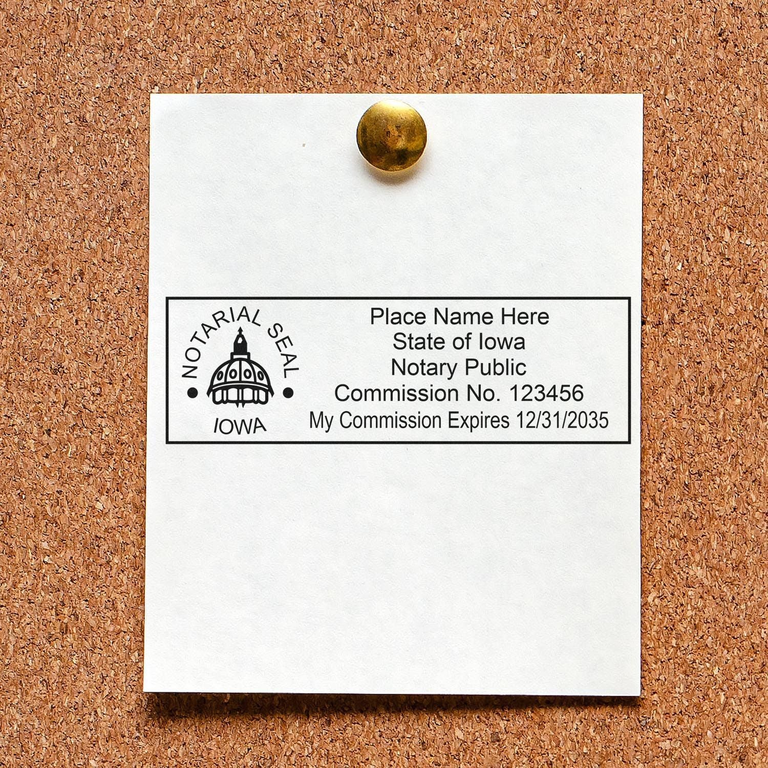 Iowa Notary Desk Seal with Rectangular Self Inking Notary Stamp Bundle - Engineer Seal Stamps