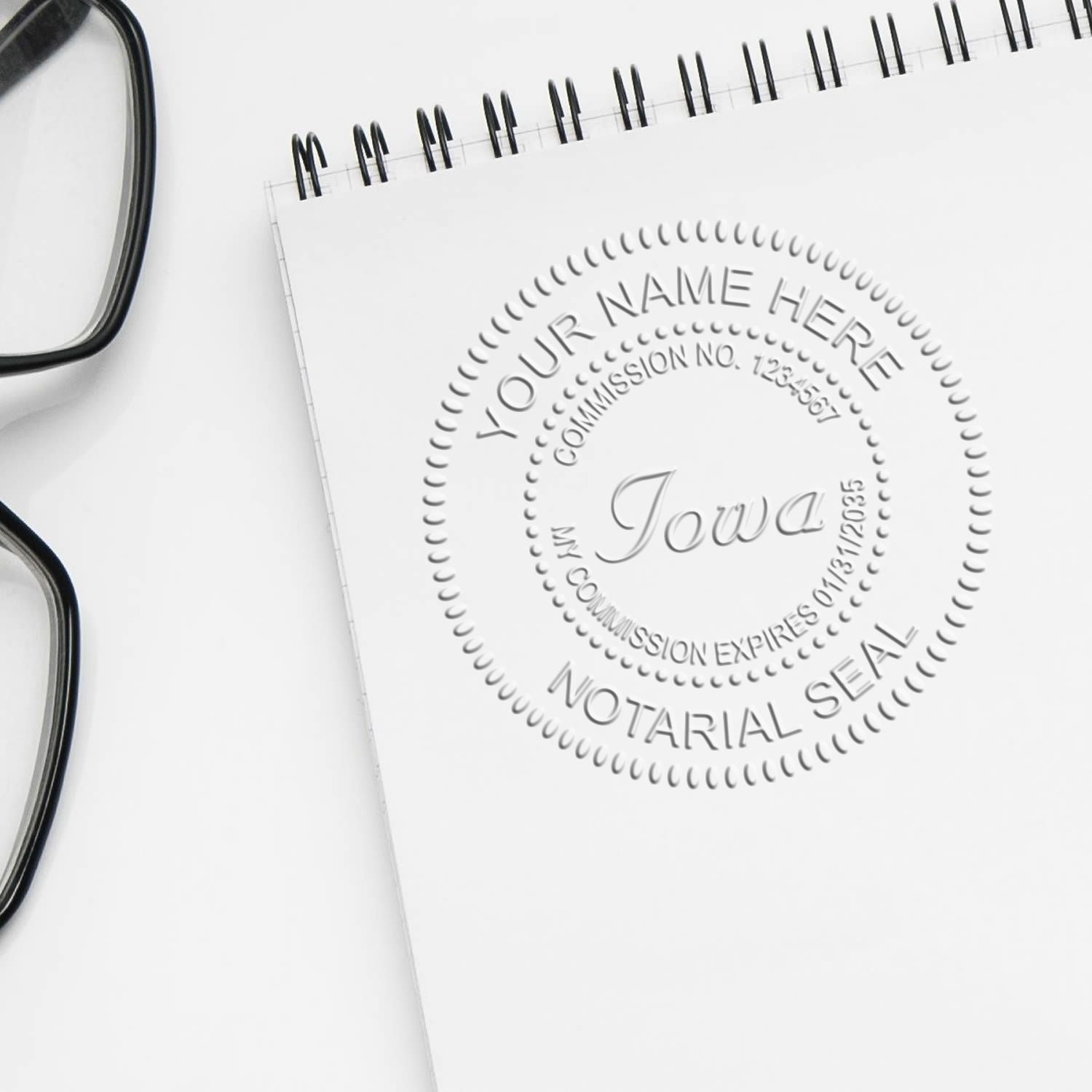 Iowa Soft Notary Supply Kit with Stamp and Notary Seal - Engineer Seal Stamps