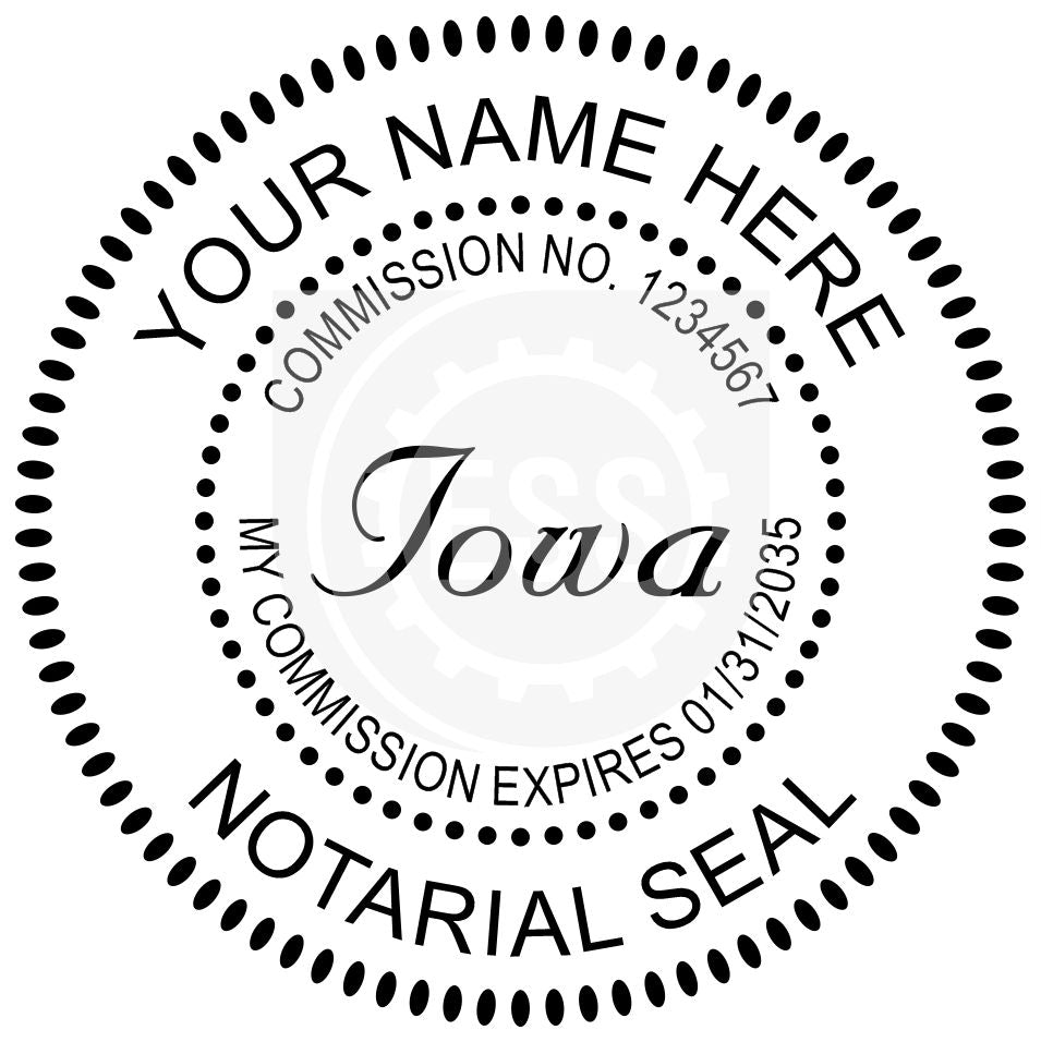 Iowa Notary Seal Imprint Example