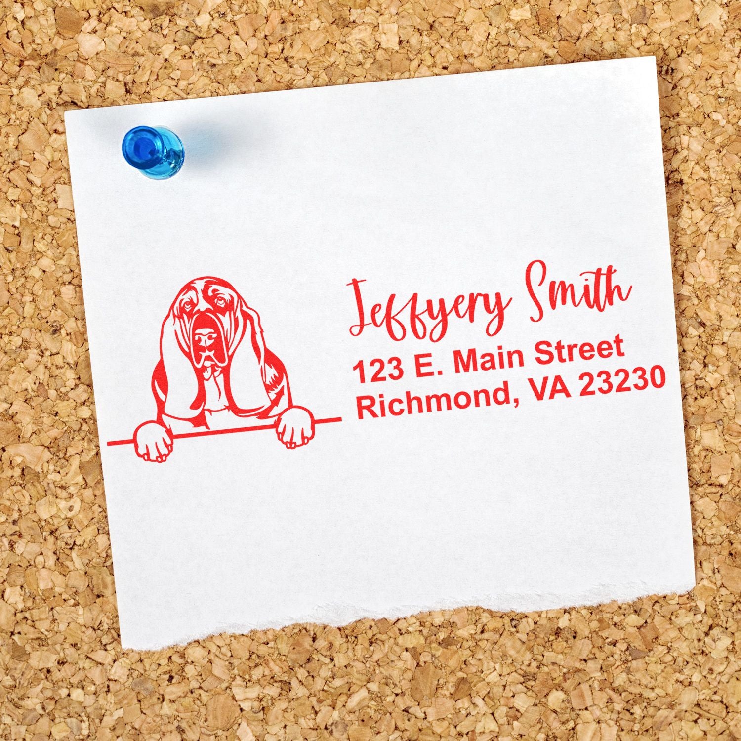 Pre-Inked Basset Hound Dog Personalized Address Stamp