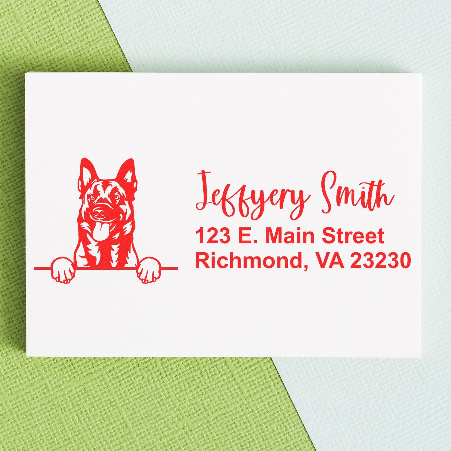 Belgian Malinois Name and Address Stamp Self-Inking