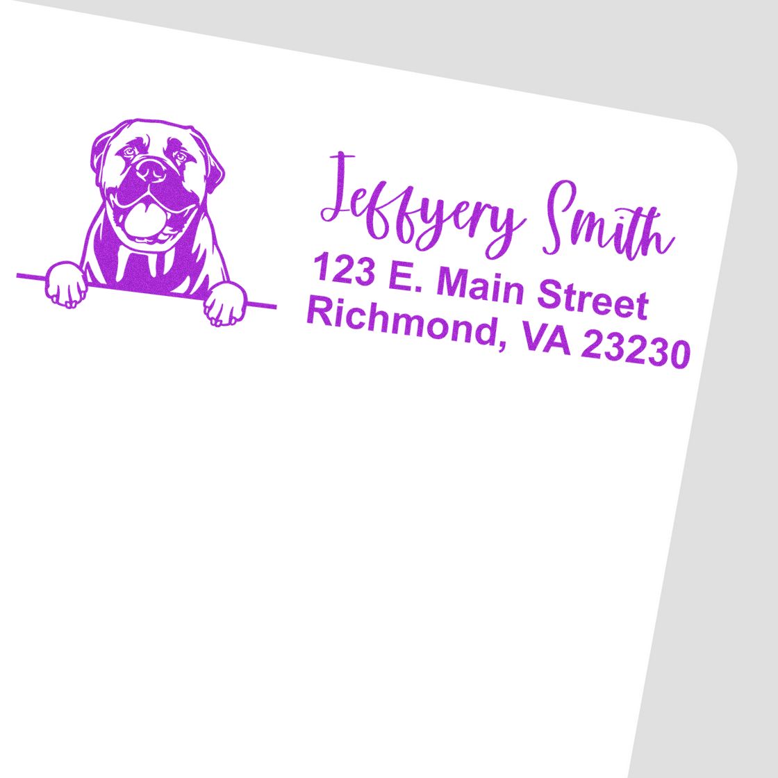 Pre-Inked Bullmastiffs Dog Personalized Address Stamp