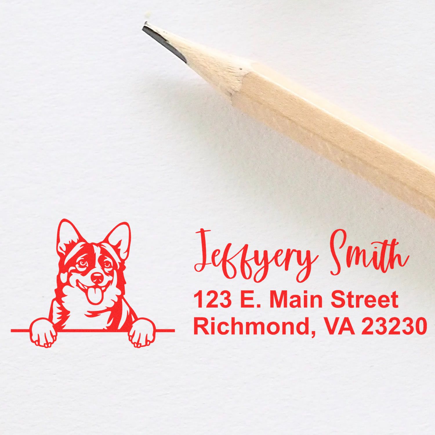 Pre-Inked Cardigan Welsh Corgis Dog Personalized Address Stamp