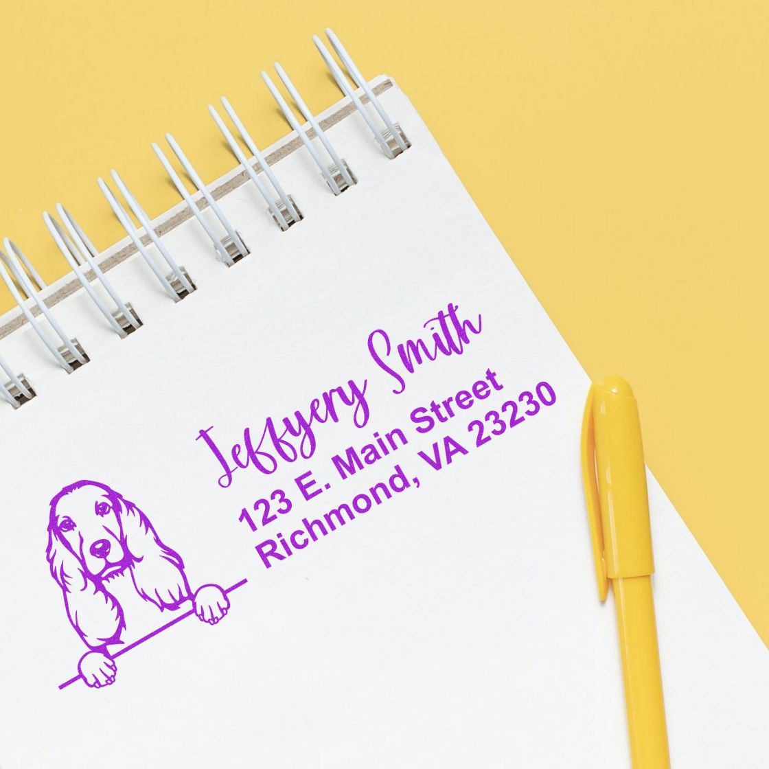 Pre-Inked Cocker Spaniel Dog Personalized Address Stamp