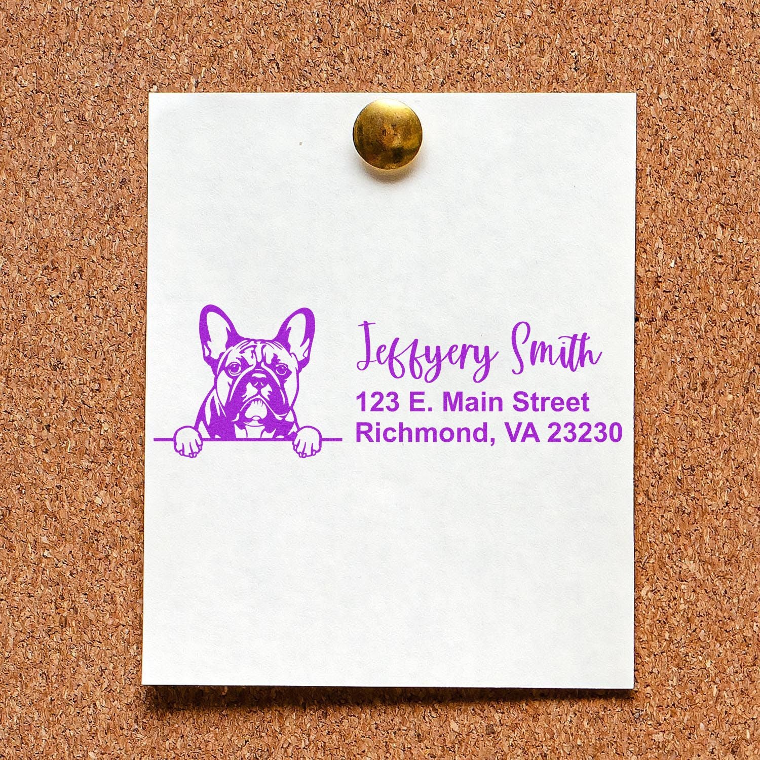 Slim French Bulldog Pre-Inked Customized Stamp