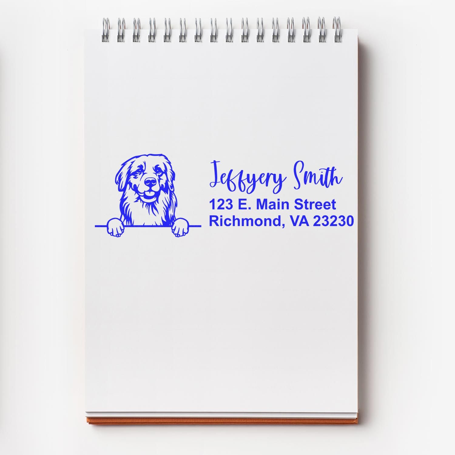 Golden Retriever Name and Address Stamp Self-Inking