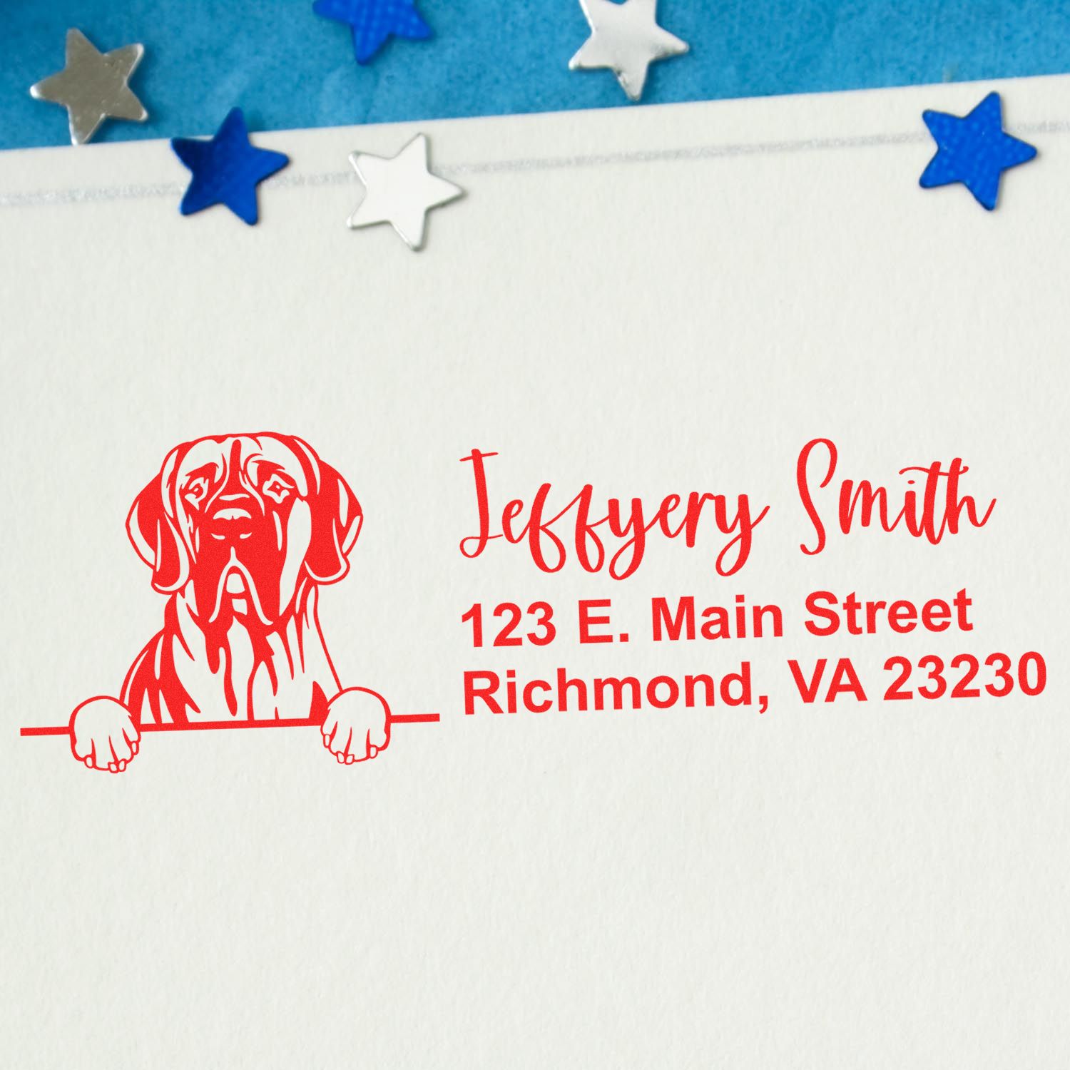 Pre-Inked Great Dane Dog Personalized Address Stamp