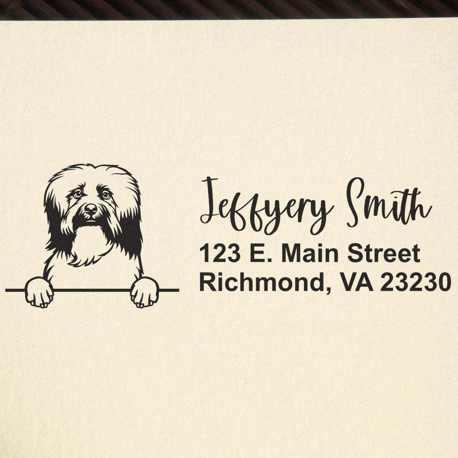 Pre-Inked Havanese Dog Personalized Address Stamp