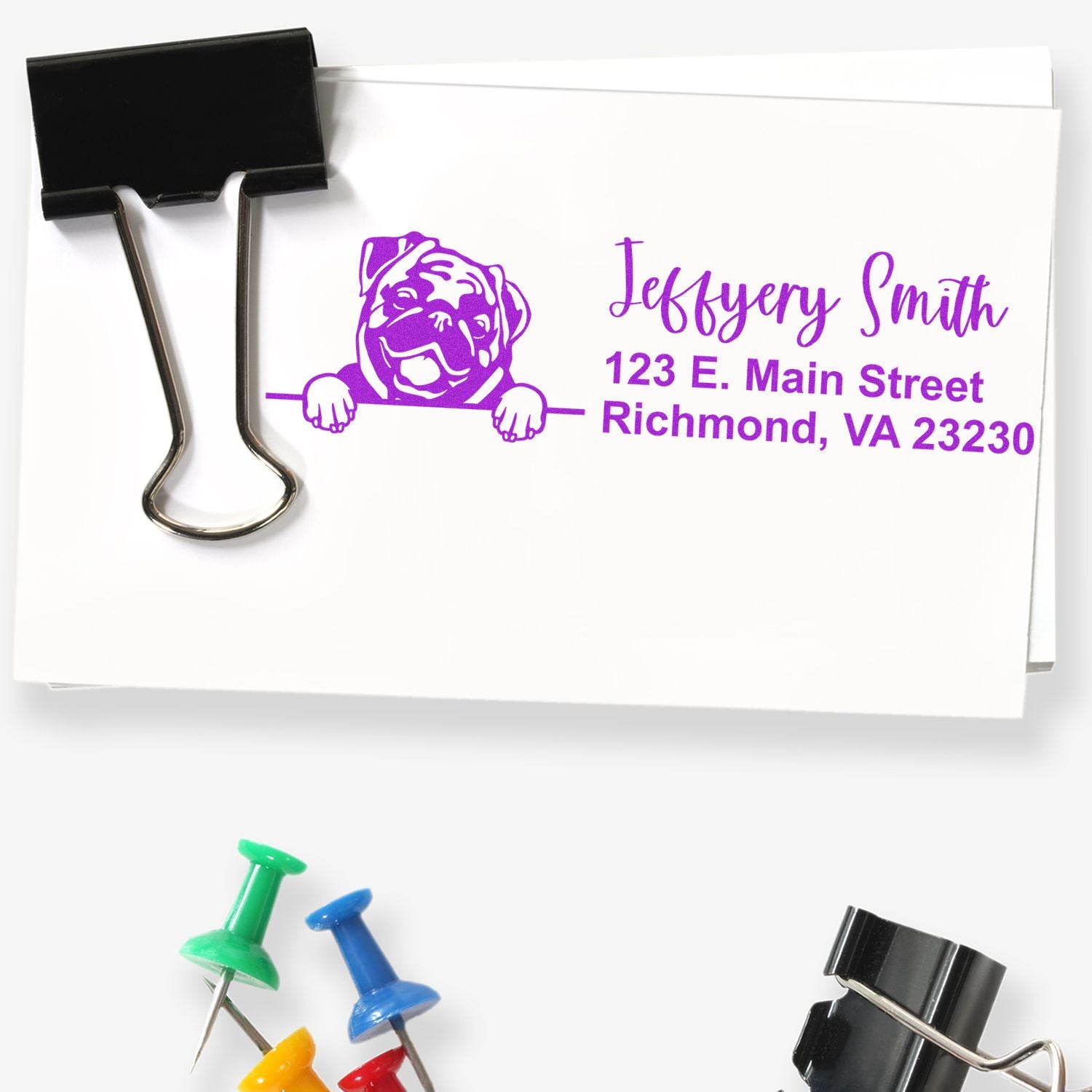 Pug Name and Address Stamp Self-Inking