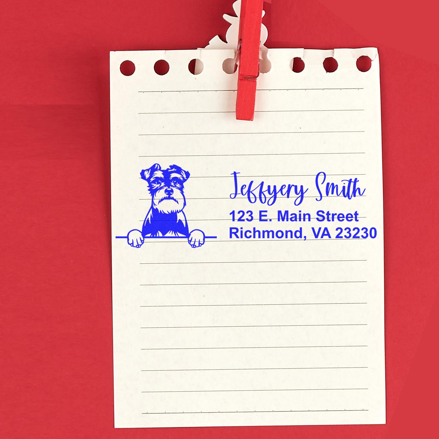 Pre-Inked Schnauzer Dog Personalized Address Stamp