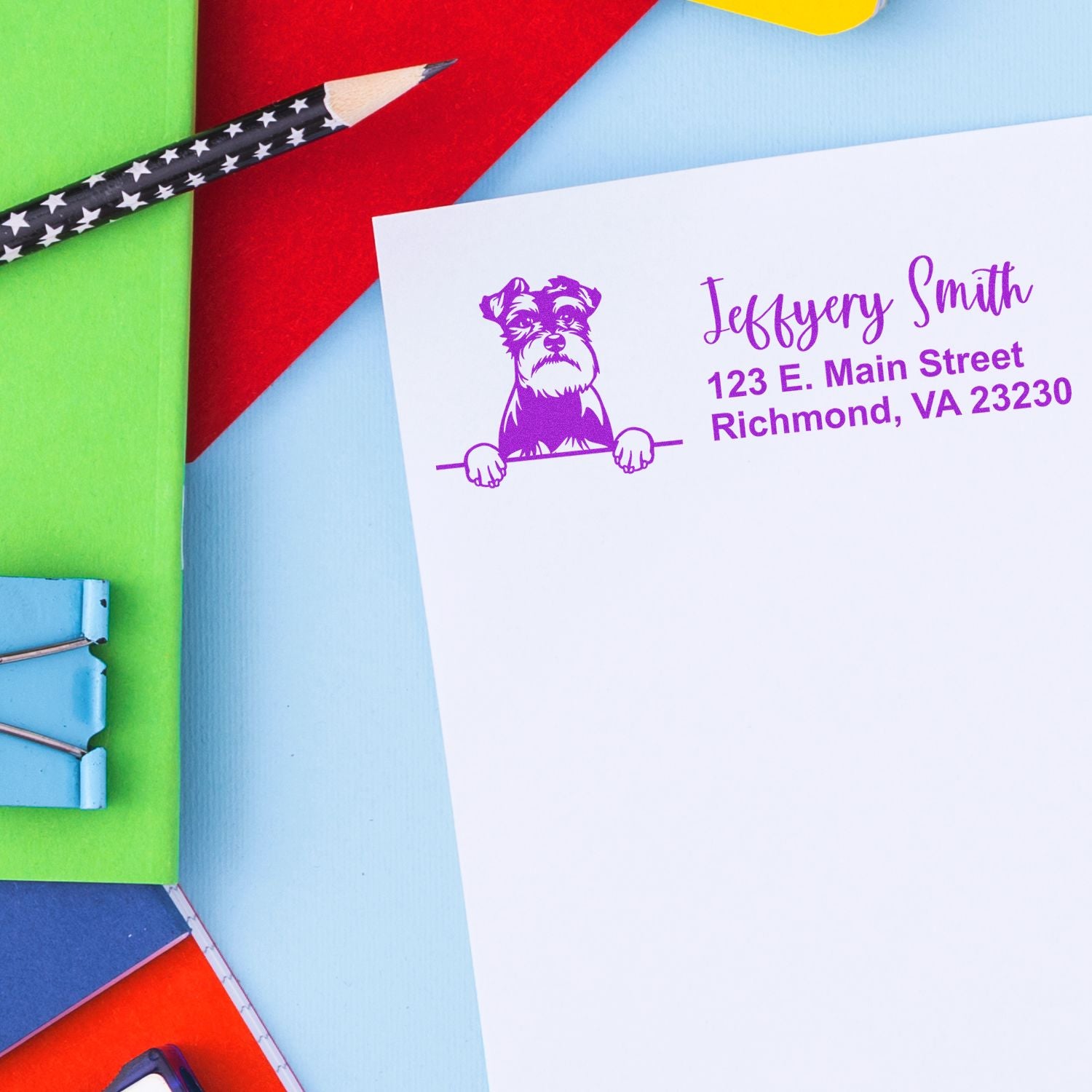 Schnauzer Name and Address Stamp Self-Inking