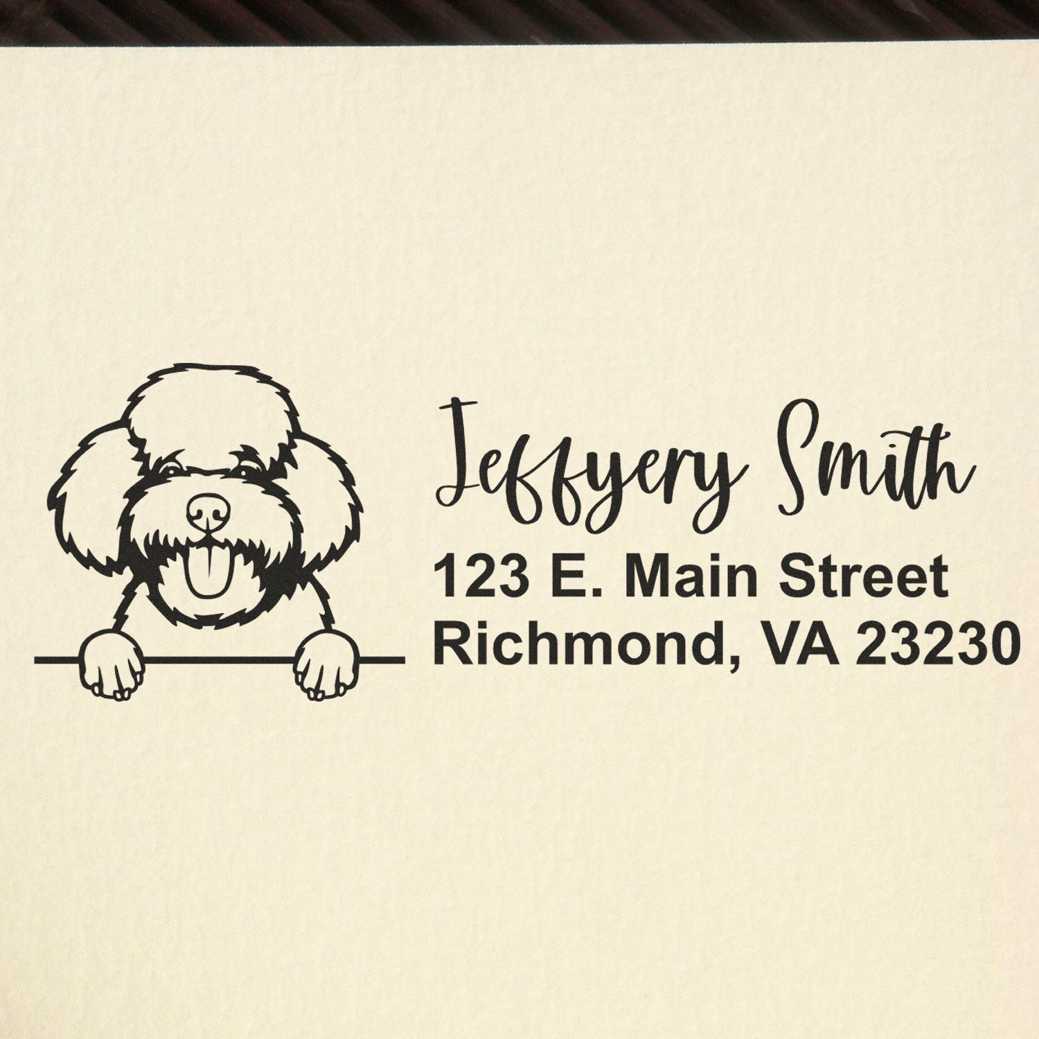 Toy Poodle Name and Address Stamp Self-Inking