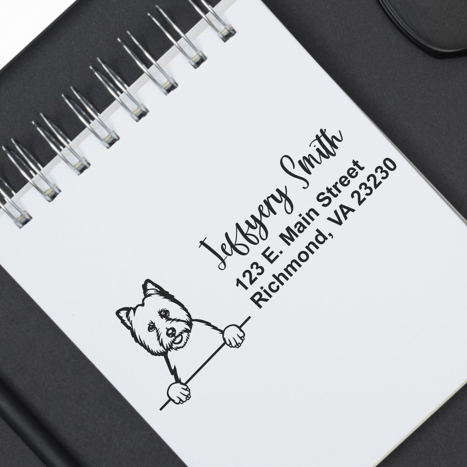 West Highland White Terrier Name and Address Stamp Self-Inking