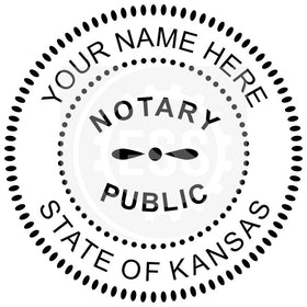 Kansas Round Notary Stamp Imprint Example