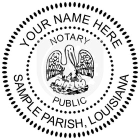 Louisiana Round Notary Stamp Imprint Example