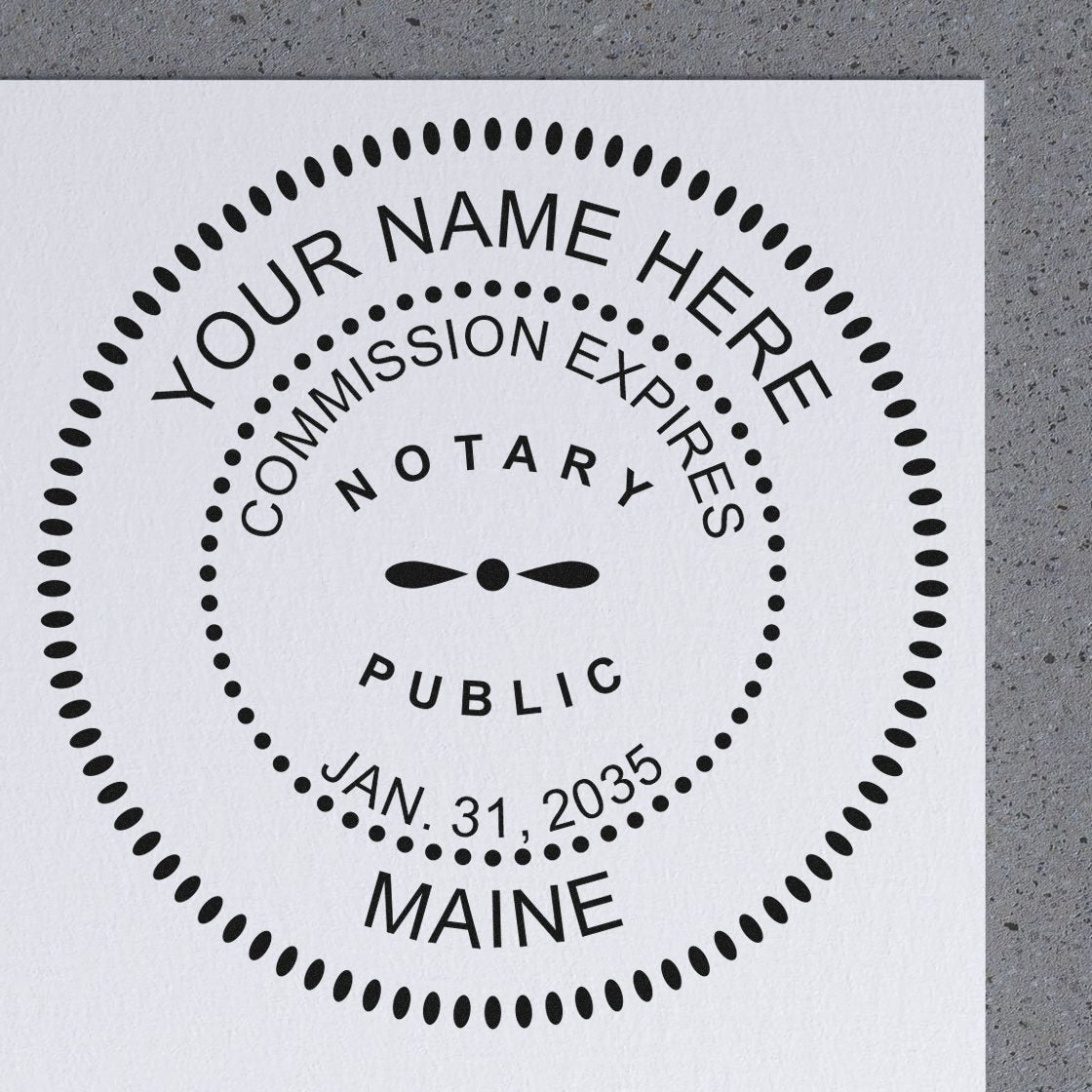 Maine Notary Desk Seal with Maine Round Notary Stamp Kit