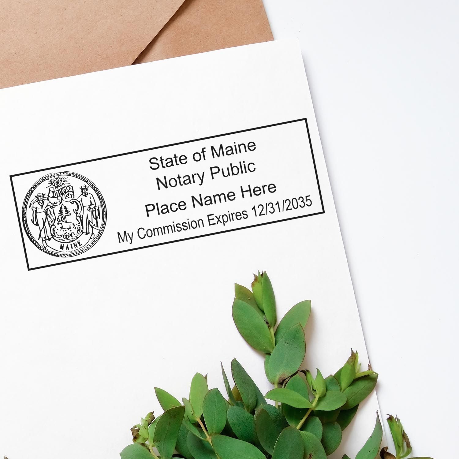 Rectangular Self Inking Maine Notary Stamp and Hybrid Seal Embosser Kit