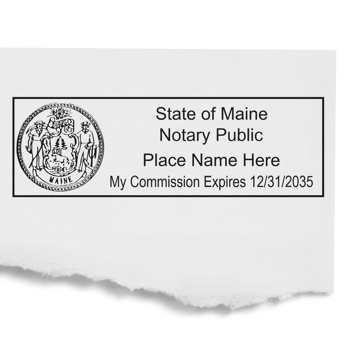 Rectangular Self Inking Maine Notary Stamp and Hybrid Seal Embosser Kit