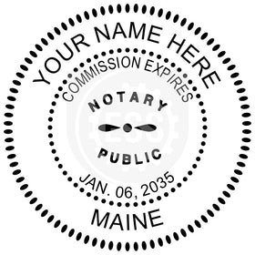 Maine Round Notary Stamp Imprint Example