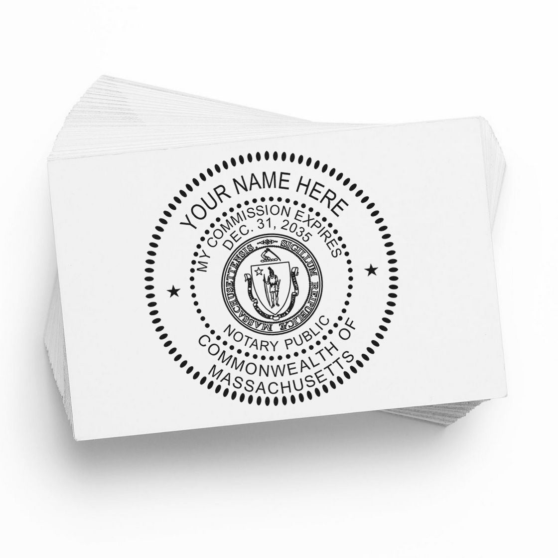 Portable MA Notary Seal and Stamp Kit for Massachusetts Notary