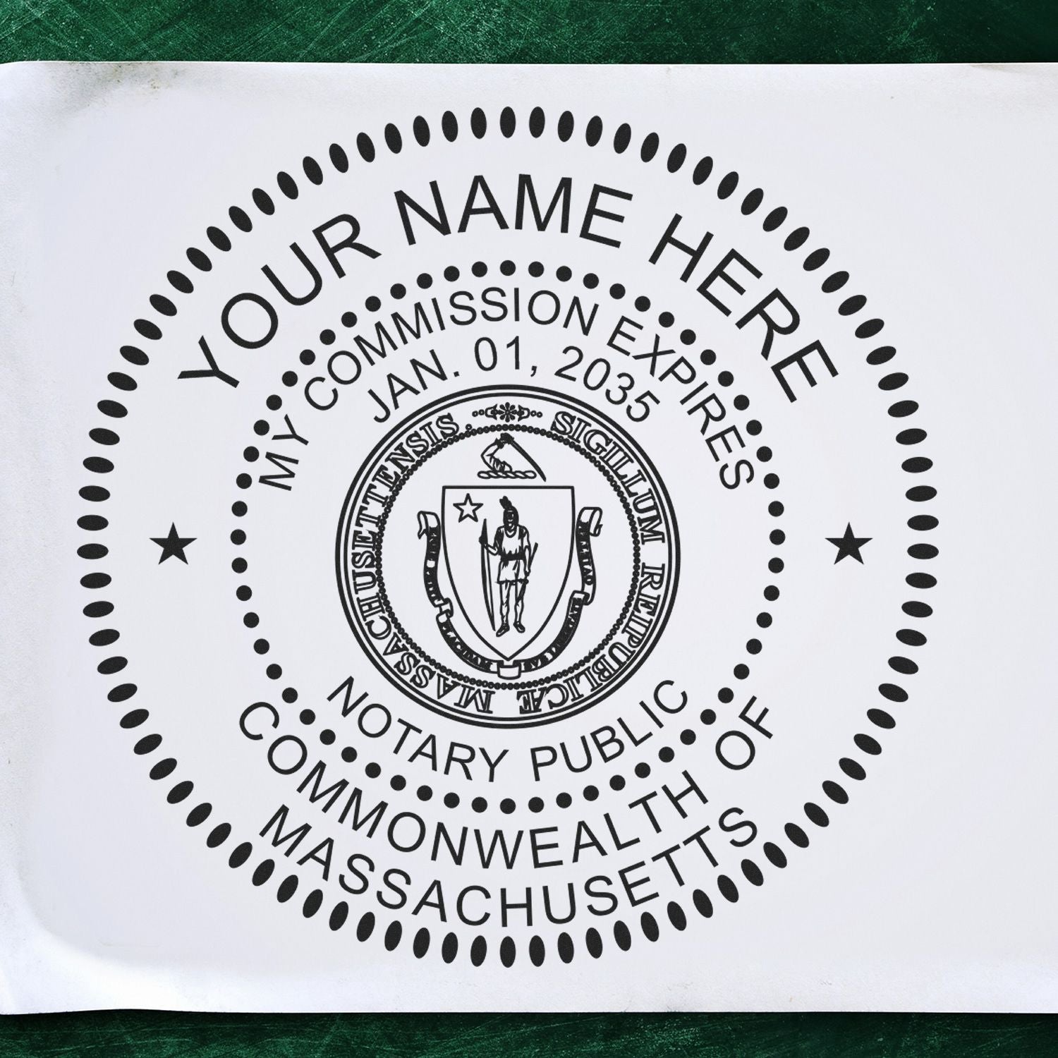 Massachusetts Notary Supplies with Massachusetts Notary Seal and Rubber Stamp Bundle Kit