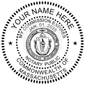 Massachusetts Round Notary Stamp Imprint Example