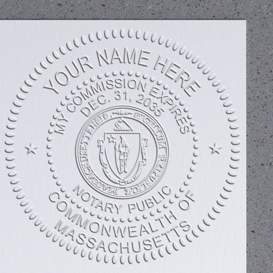 Rectangular Self Inking Massachusetts Notary Stamp and Massachusetts Notary Soft Seal