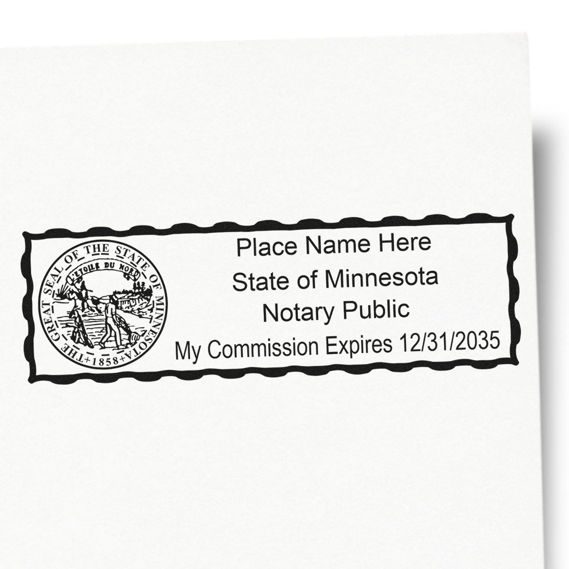 Rectangular Self Inking Minnesota Notary Stamp and Hybrid Seal Embosser Kit