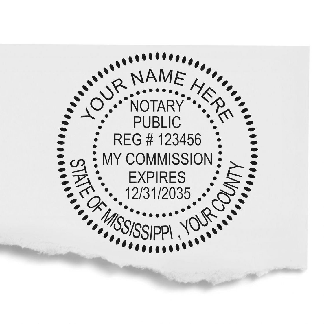 Mississippi Notary Stamp and Seal Bundle with Notary Desk Seal and Round Wood Notary Stamp