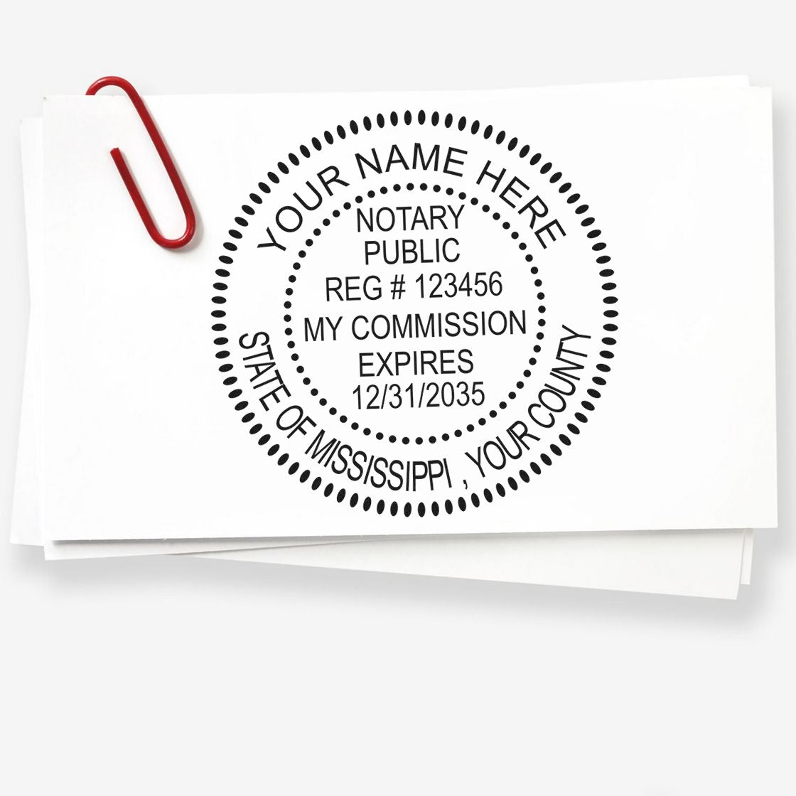 Soft Mississippi Notary Stamp and Notary Seal Embosser Bundle