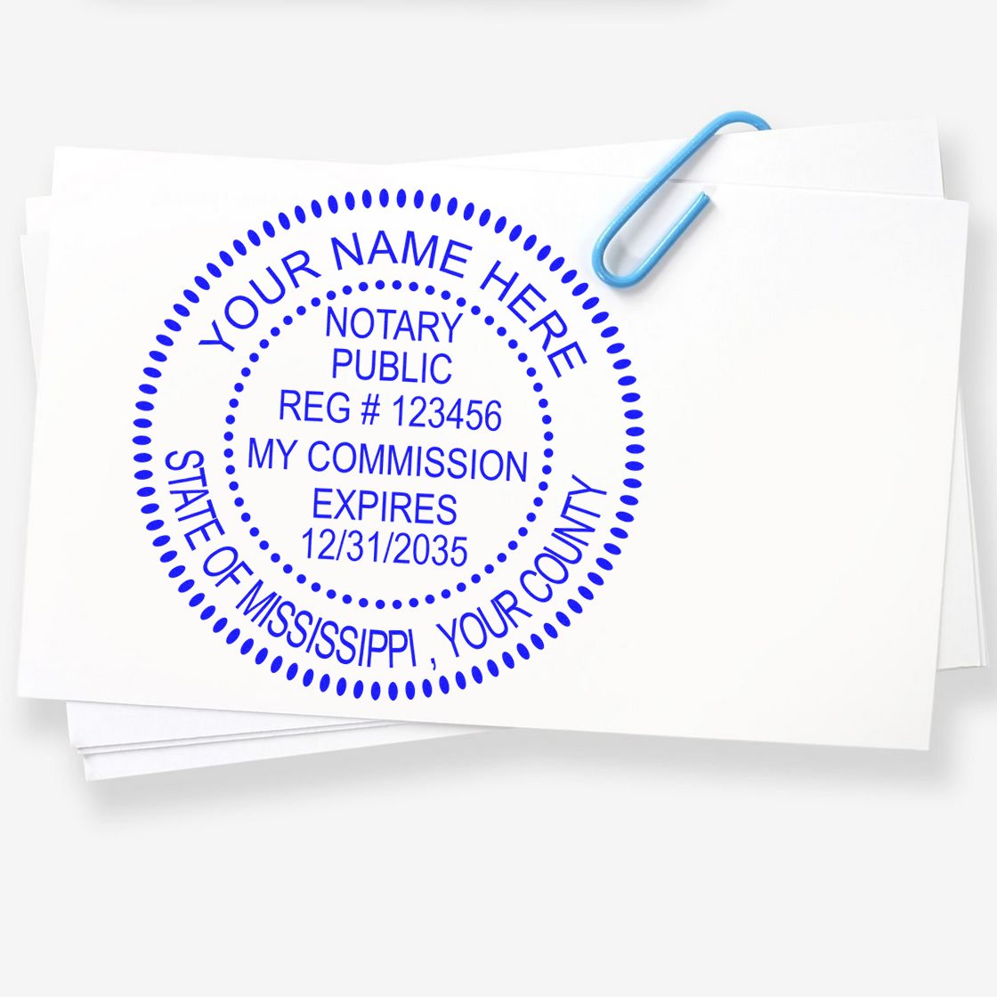 Mississippi Notary Seal and Mississippi Notary Stamp Kit, Desk Seal and Pre-Inked Notary Stamp