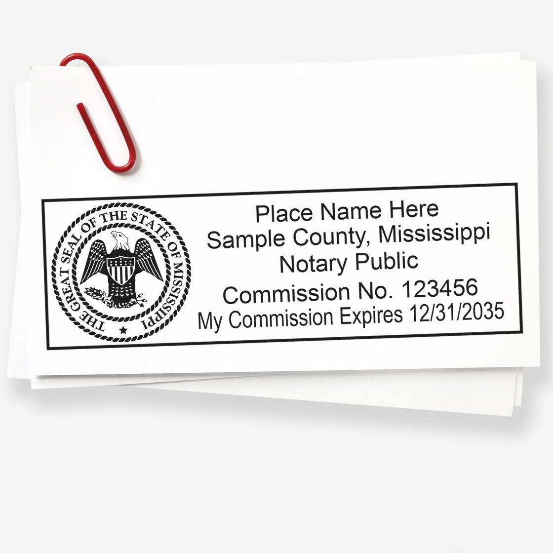 Mississippi Notary Stamp and Mississippi Notary Seal Bundle Kit with Soft Seal and Rectangular Wood Stamp