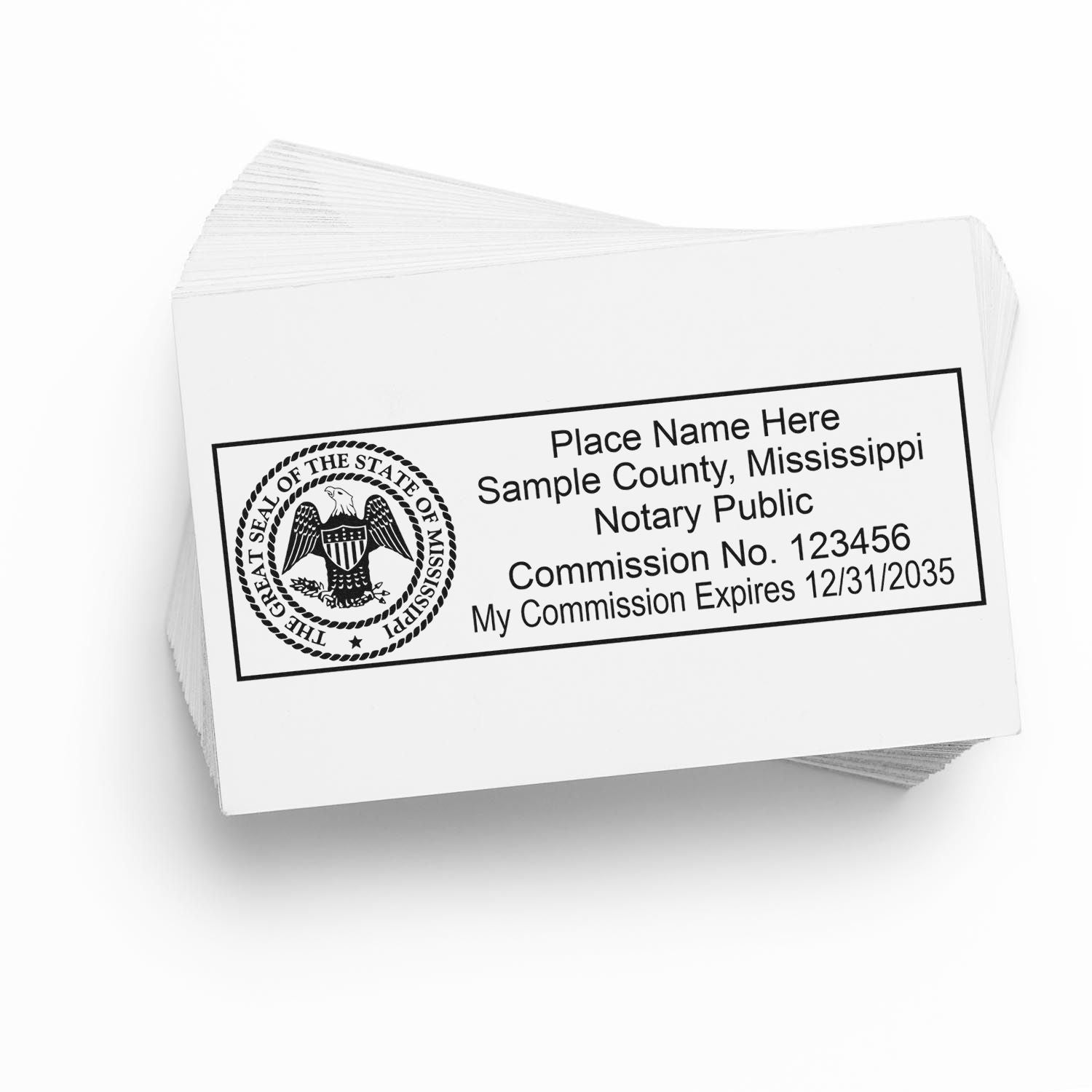 Rectangular Self Inking Mississippi Notary Stamp and Mississippi Notary Soft Seal