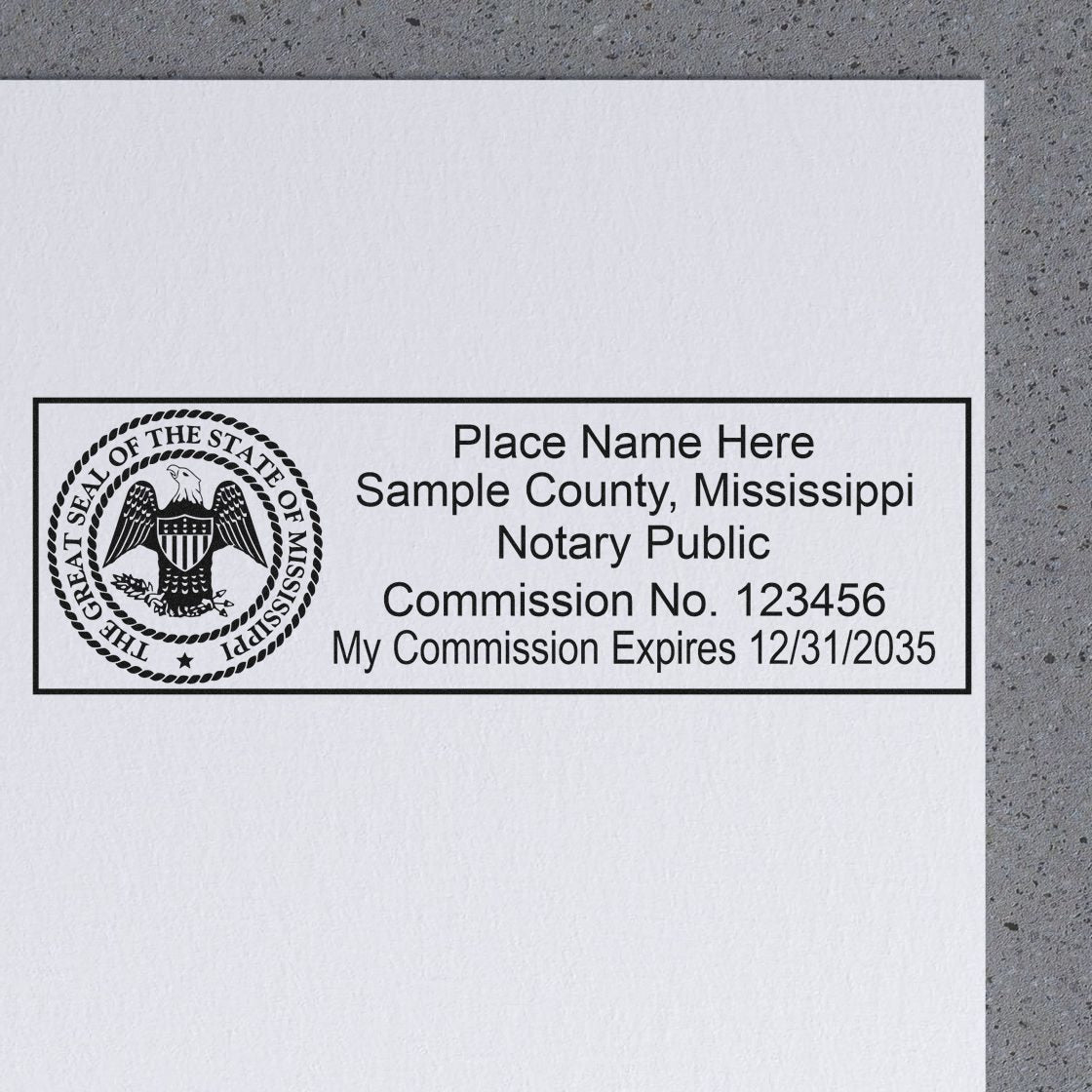 Rectangular Self Inking Mississippi Notary Stamp and Mississippi Notary Soft Seal