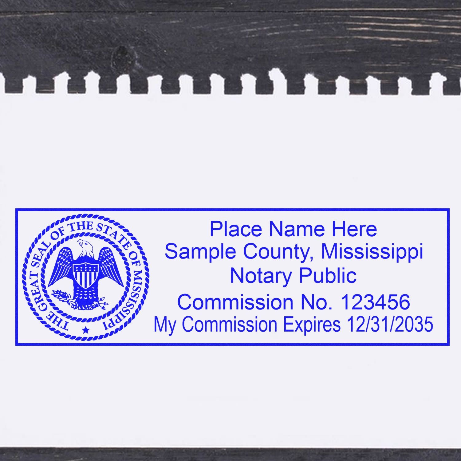 Rectangular Slim and Hybrid Seal Mississippi Notary Supply Stamp and Seal Kit