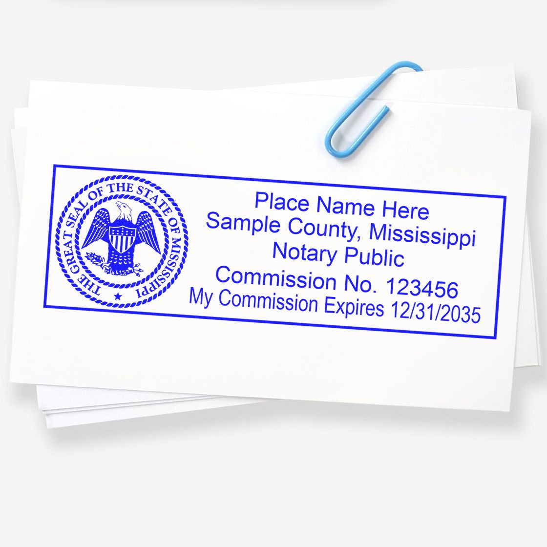Mississippi Rectangular Slim Notary Stamp and Seal Kit