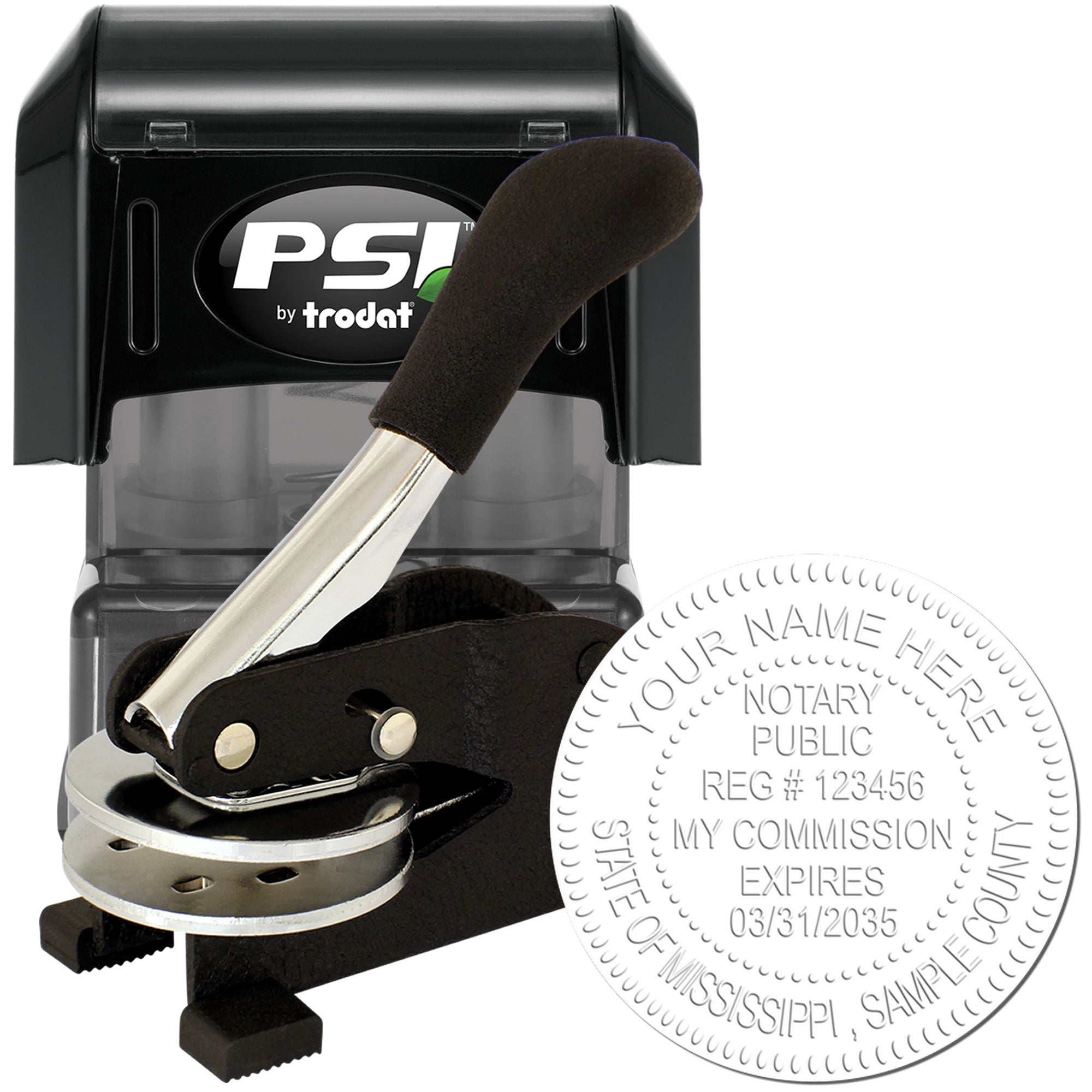 Mississippi Notary Seal and Mississippi Notary Stamp Kit, Desk Seal and Pre-Inked Notary Stamp
