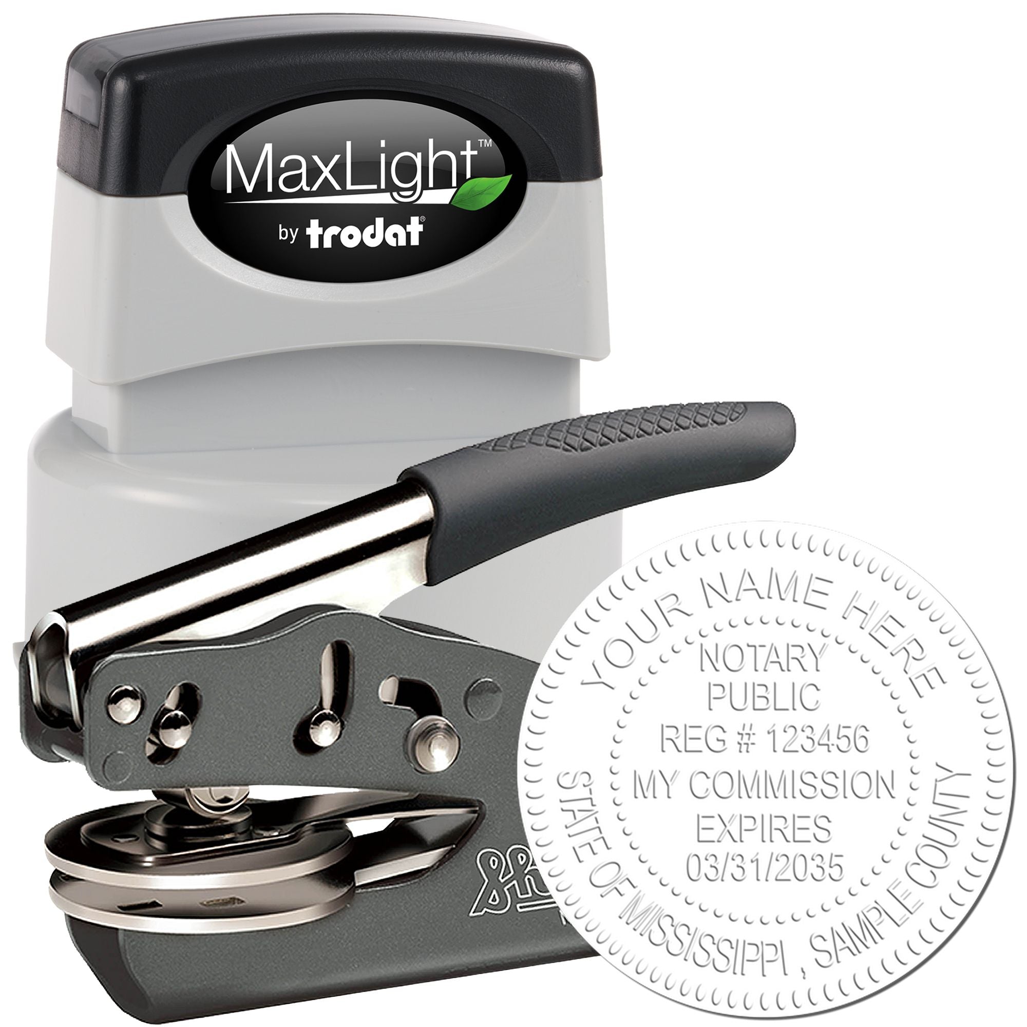 Soft Mississippi Notary Stamp and Notary Seal Embosser Bundle