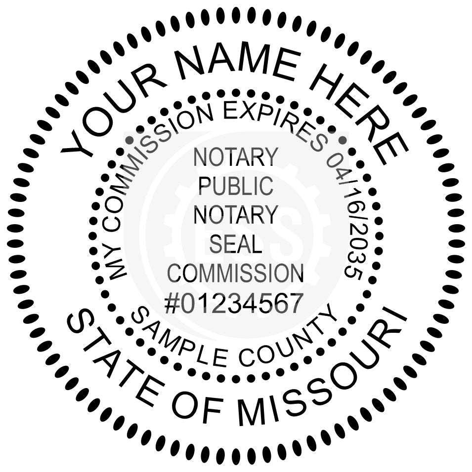 Missouri Notary Seal Imprint Example