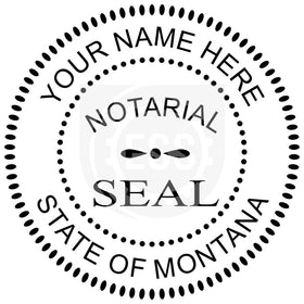 Montana Round Notary Stamp Imprint Example