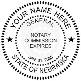 Nebraska Round Notary Stamp Imprint Example