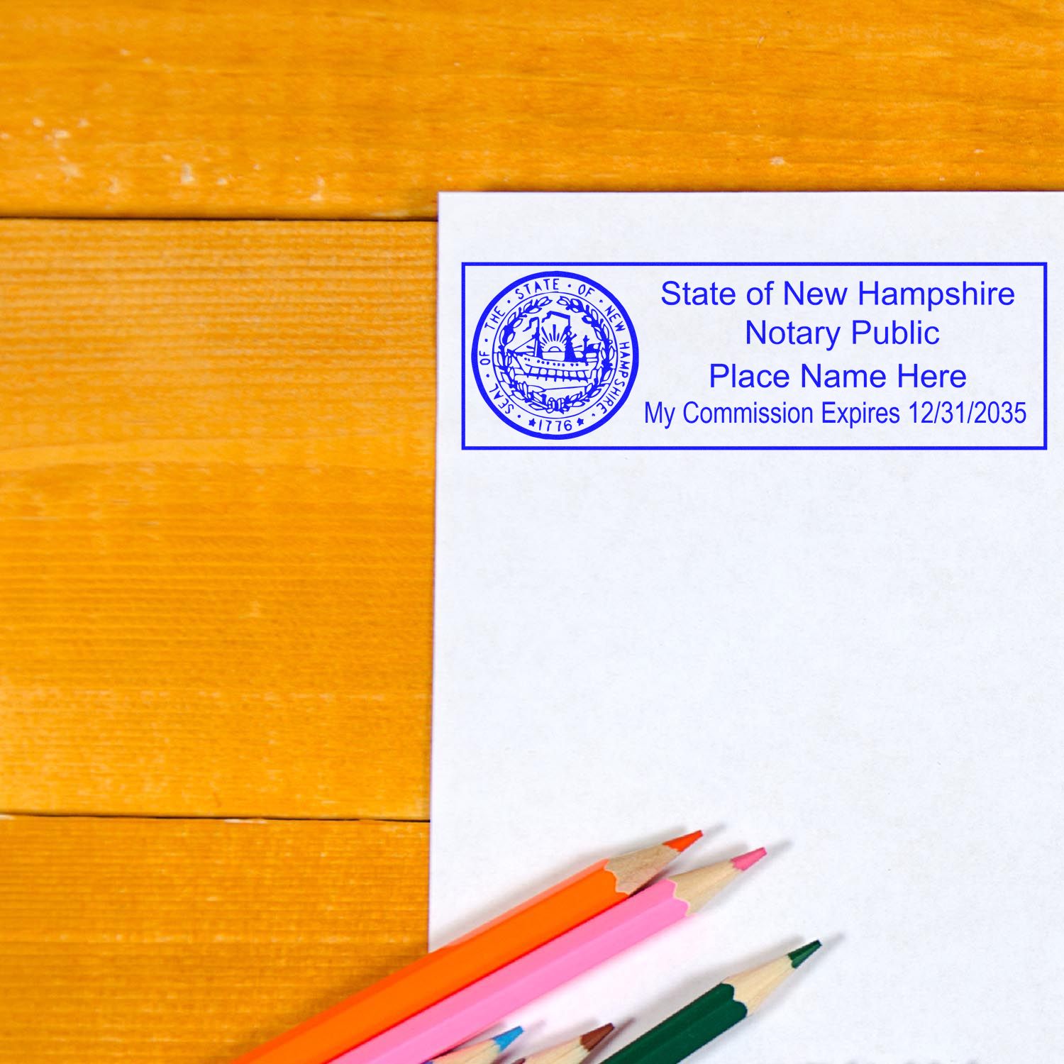 Soft Seal New Hampshire Notary Embossing Seal with Rectangular MaxLight Rectangular MaxLight Notary Stamp Kit
