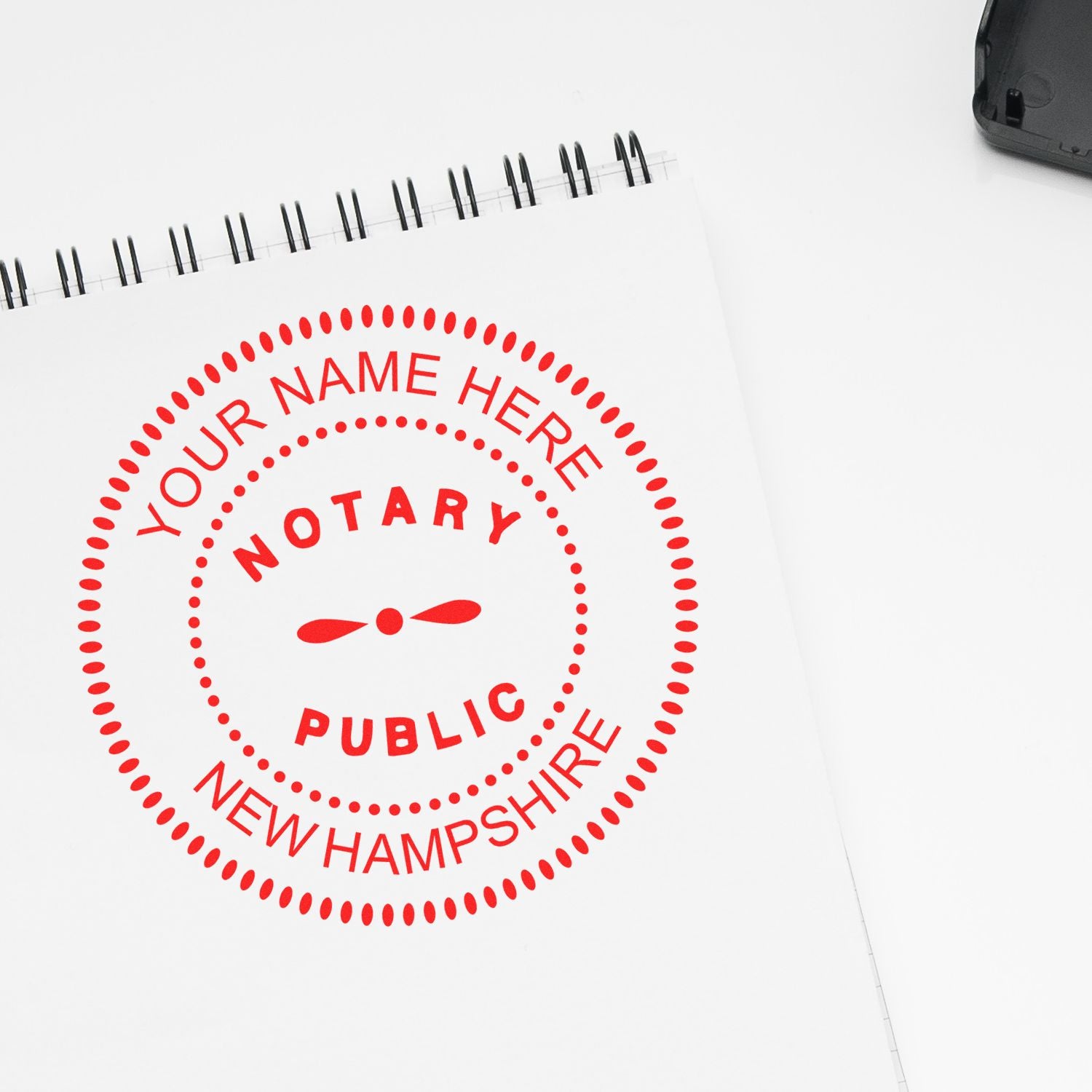 New Hampshire Notary Seal and Stamp Kit with Desk Seal and Round Self-Inking Notary Stamper