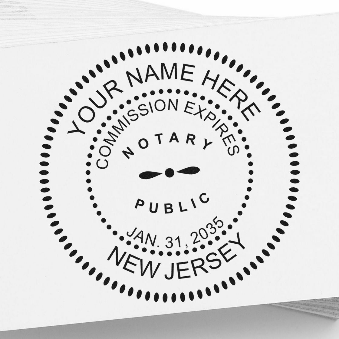 New Jersey Notary Seal and Stamp Kit with Desk Seal and Round Self-Inking Notary Stamper