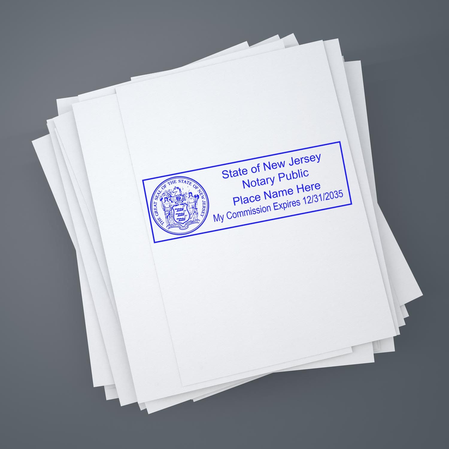 Soft Seal New Jersey Notary Embossing Seal with Rectangular MaxLight Rectangular MaxLight Notary Stamp Kit