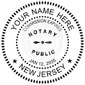 New Jersey Round Notary Stamp Imprint Example